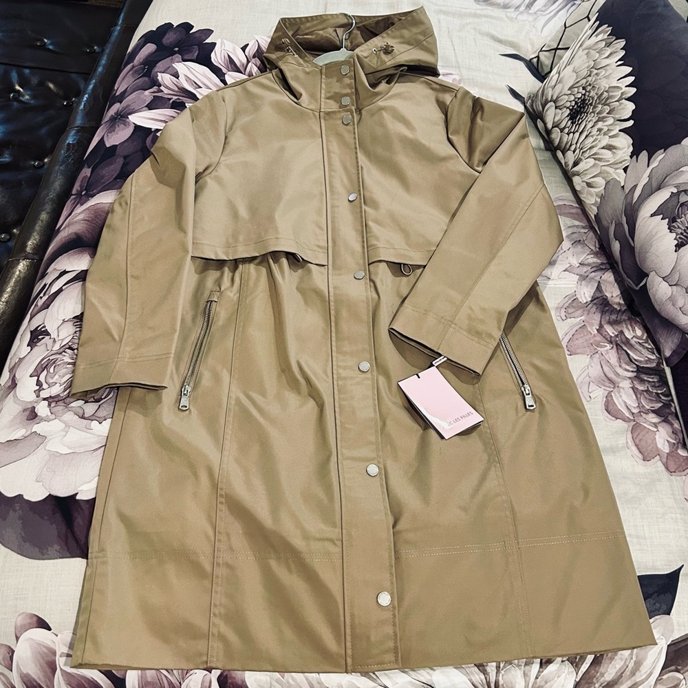 Avec Les Filles Tan Trench Coat Size M NWT